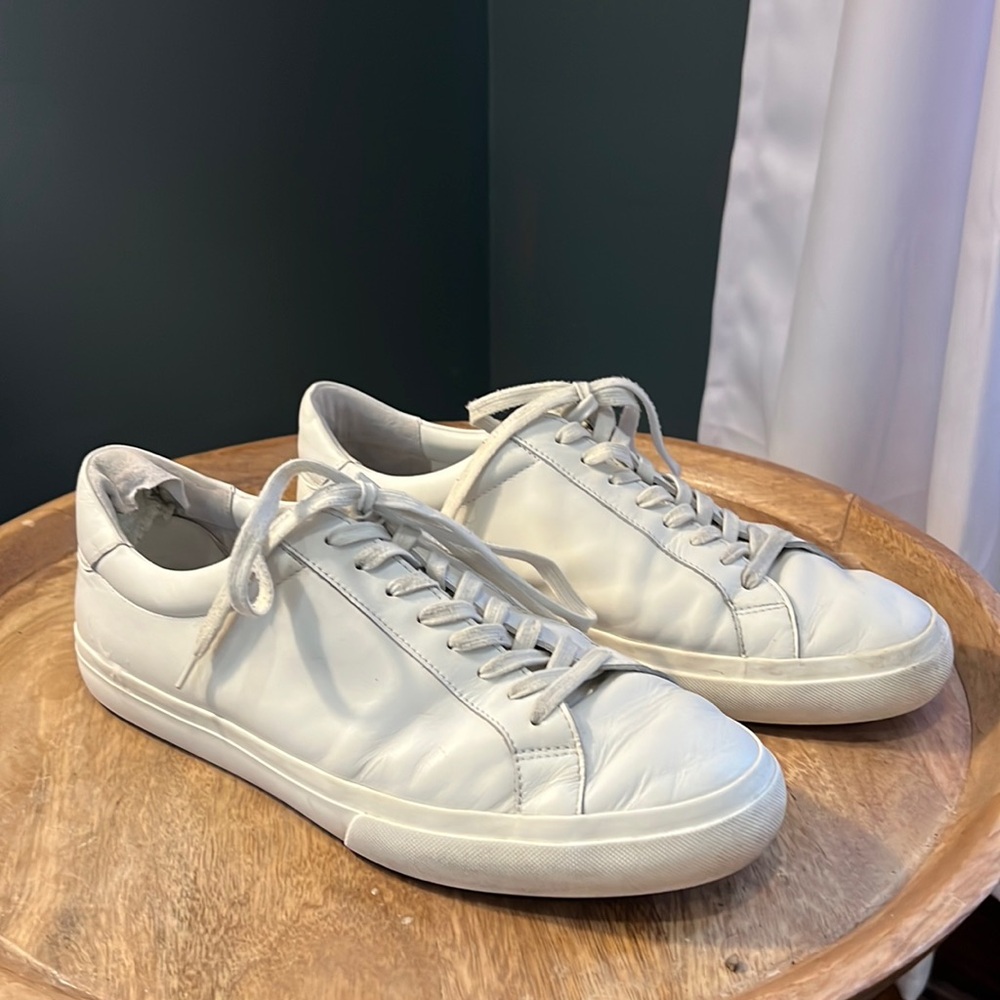 Vince, men’s size 11 leather white sneakers